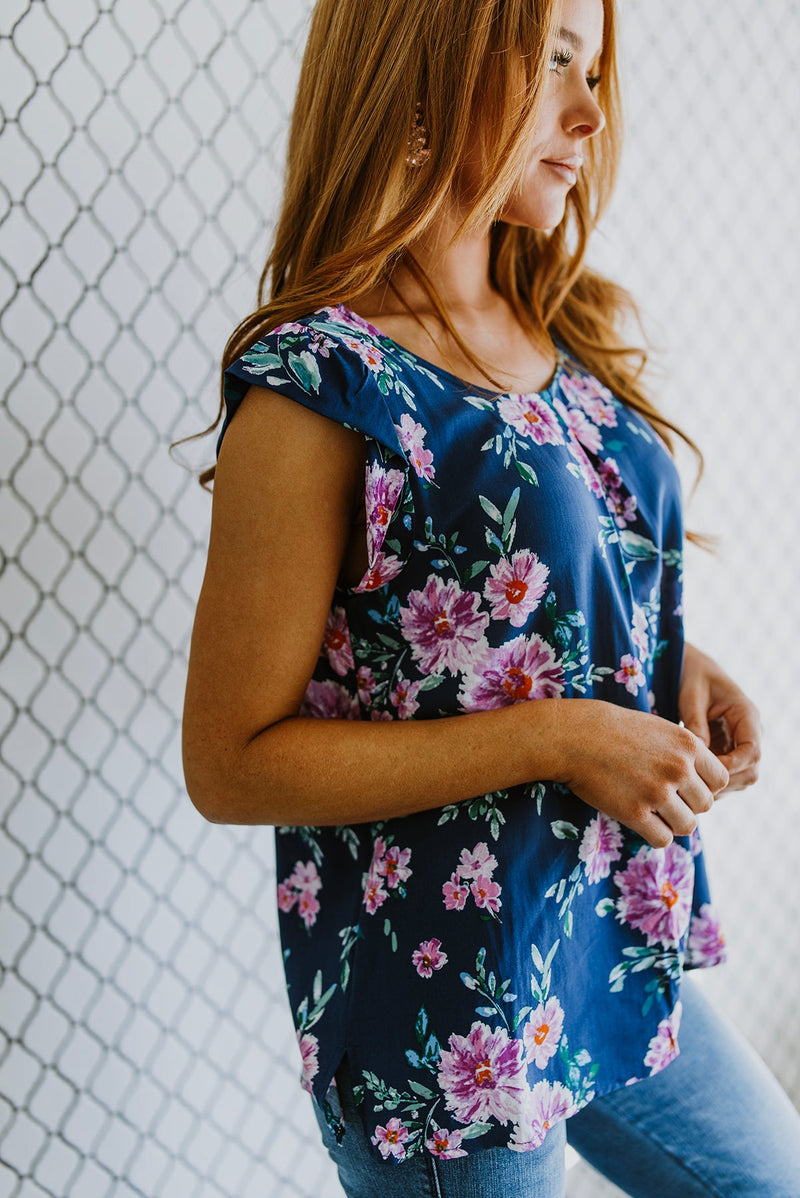 Crowd Charmer Floral Cap Sleeve Blouse