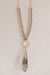 Crystal Teardrop Pendant Necklace in Gray- 12/7/2021