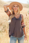 Cyprus Top in Charcoal/Multi