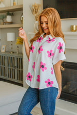 Daisy Delight Mod Floral Button Down