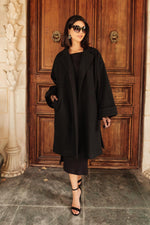 Deconstructed Oversized Trench Coat in Classic Black