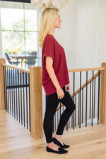 Delightful Days Dolman Sleeve Top In Burgundy