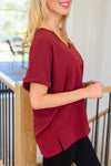 Delightful Days Dolman Sleeve Top In Burgundy