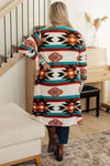 Desert Winter Aztec Print Long Cardigan