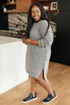 Diamond Details Sweater Dress in Grey