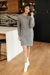 Diamond Details Sweater Dress in Grey