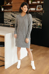 Diamond Details Sweater Dress in Grey