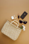 Diamond Weave Straw Bag