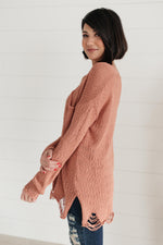 Distressed and Proud Sweater in Ginger