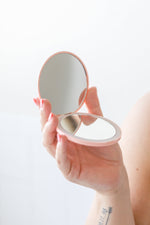 Double Take LED Compact Mirror in Pink