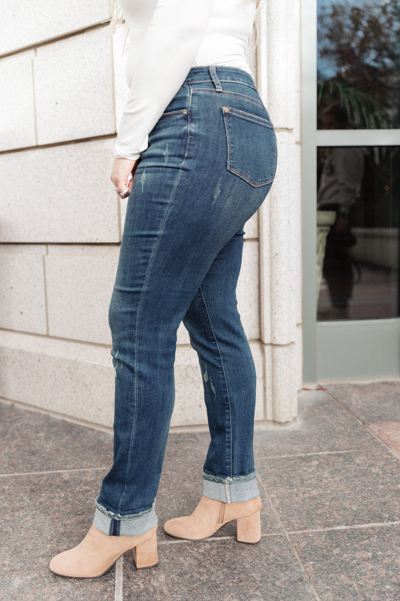 Judy Blue Double Trouble Midrise Boyfriend Jeans