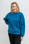 Drop Shoulder Sweatshirt In Teal