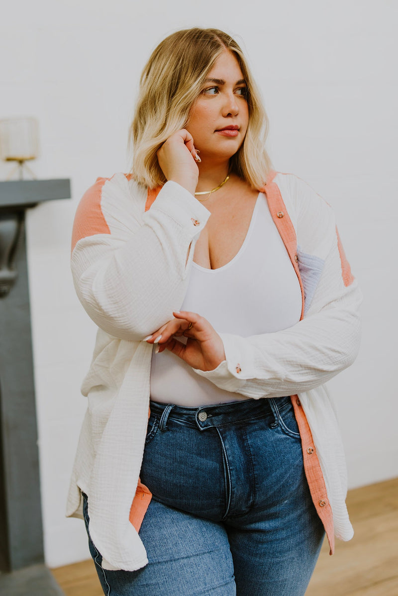 Easy To Love Colorblock Button Up