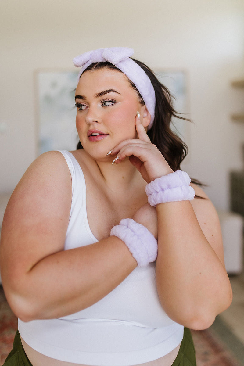 Effortless Days Stretchy Headband & Wristband Set in Lilac