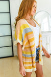 Embrace Me Striped Half Sleeve Knit Cardigan