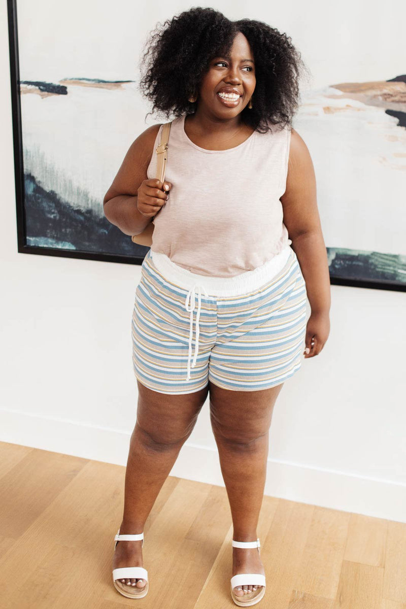 Emery Striped Shorts in Blue