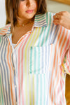 End Of The Rainbow Striped Button Up