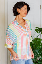 End Of The Rainbow Striped Button Up