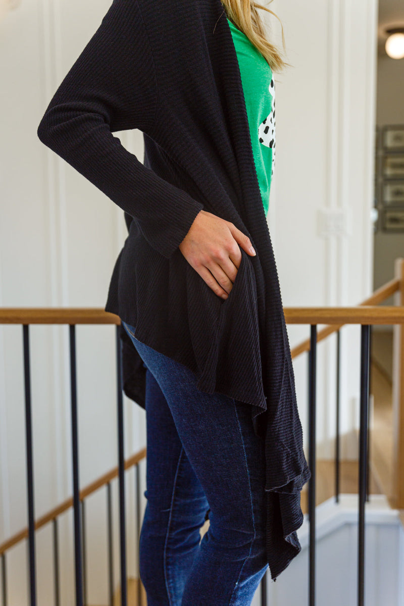 Ever Soft Cascade Cardigan With Pockets In Black