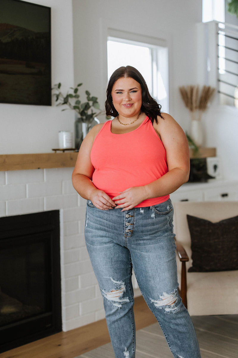 Judy Blue Josie Mid Rise Button Fly Boyfriend Jeans