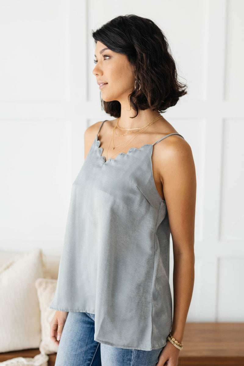 Full Scallop Sage Camisole