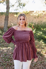 The Alexis Velvet Babydoll Top, Light Mauve