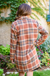 Fall In Love Plaid Jacket In Rust