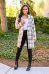 Fall In Love Plaid Jacket in Cream