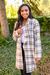 Fall In Love Plaid Jacket in Cream