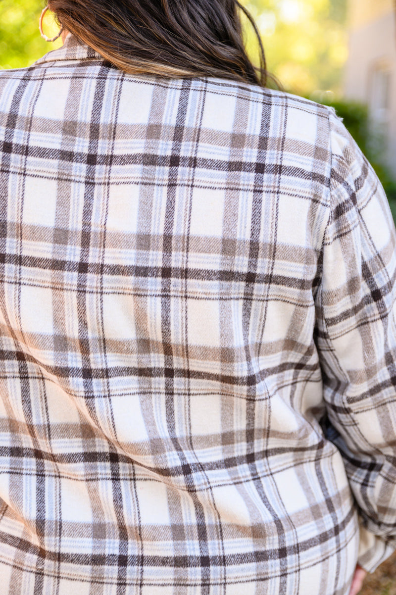 Fall In Love Plaid Jacket in Cream