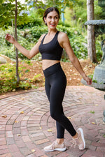 Feel The Groove Cross Front Leggings In Black