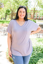 Feel The Zen Tee In Dusty Lavender