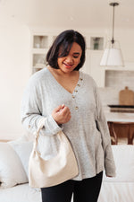 Feeling Cozy Top In Heather Gray