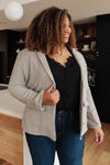 Feminine Boyfriend Blazer in Herringbone