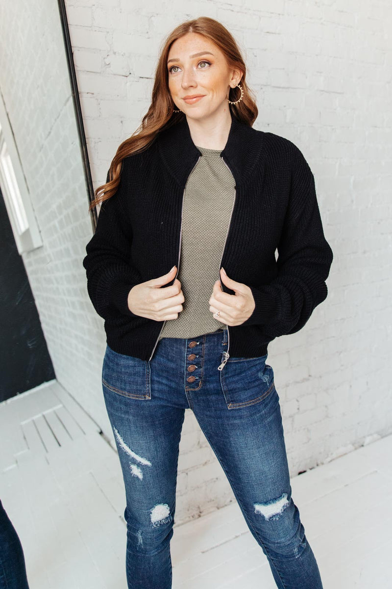 Fireside Zip Up Jacket in Black