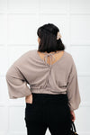 Flirty Feels Ribbed Top in Taupe