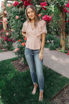 Folksong Floral Top in Coral
