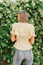 Folksong Floral Top in Yellow