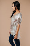 Forgotten Dreams Tie Dye Top In Taupe