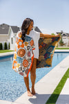 PREORDER: Luxury Beach Towel in Bright Retro Floral