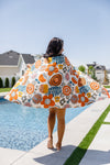 PREORDER: Luxury Beach Towel in Bright Retro Floral