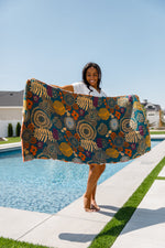 PREORDER: Luxury Beach Towel in Bright Retro Floral