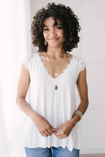 Garden and Lace Top in White