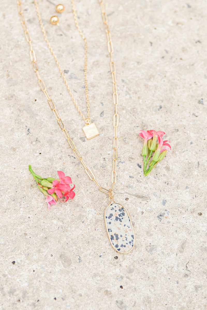 Geometric Natural Stone Necklace