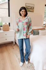 Get Started Floral Color Block Hoodie