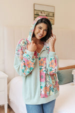 Get Started Floral Color Block Hoodie