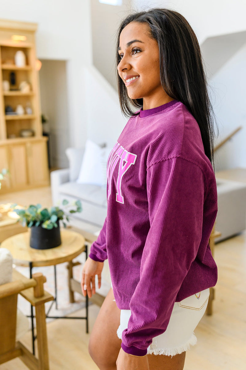 Get 'Em Cowgirl Textured Sweatshirt