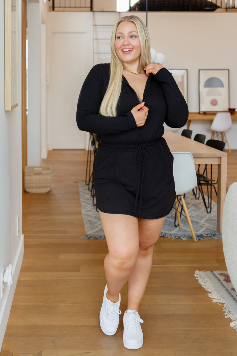 Getting Out Long Sleeve Hoodie Romper