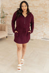 Getting Out Long Sleeve Hoodie Romper in Maroon