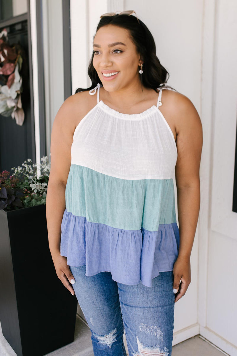 Gimme That Love Top in Aqua